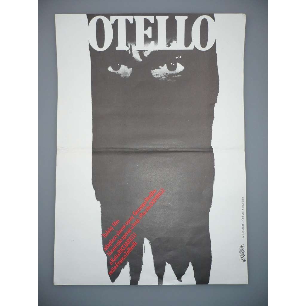 Otello (filmový plakát, film Itálie 1986, režie Franco Zeffirelli, Hrají: Plácido Domingo, Urbano Barberini, Massimo Foschi)