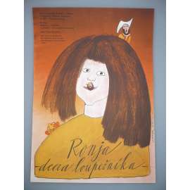 Ronja, dcera loupežníka (filmový plakát, film Švédsko 1984, režie Tage Danielsson, Hrají: Hanna Zetterberg, Dan Håfström, Börje Ahlstedt)