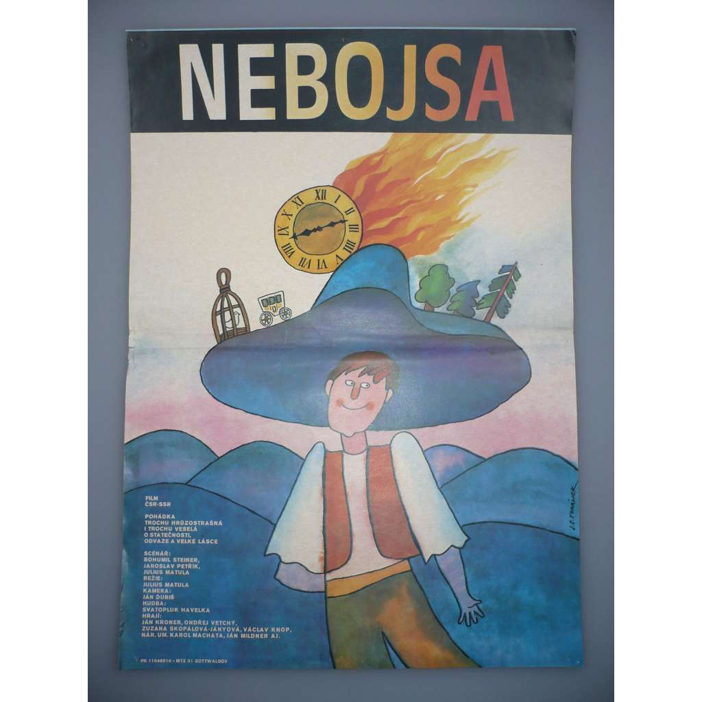 Nebojsa (filmový plakát, film ČSSR 1988, režie Július Matula, Hrají: Ján Kroner ml., Ondřej Vetchý, Zdeněk Podhůrský)