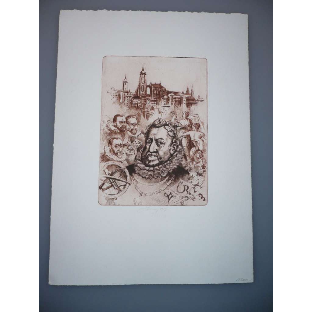 Josef Černý (1943) - Rudolf II. - Lept (1997), signovaná grafika