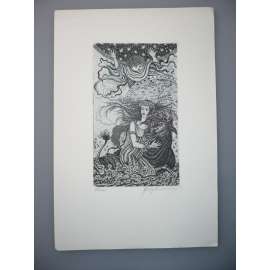 Olga Vychodilová (1949) - EX LIBRIS - Lept, signovaná grafika