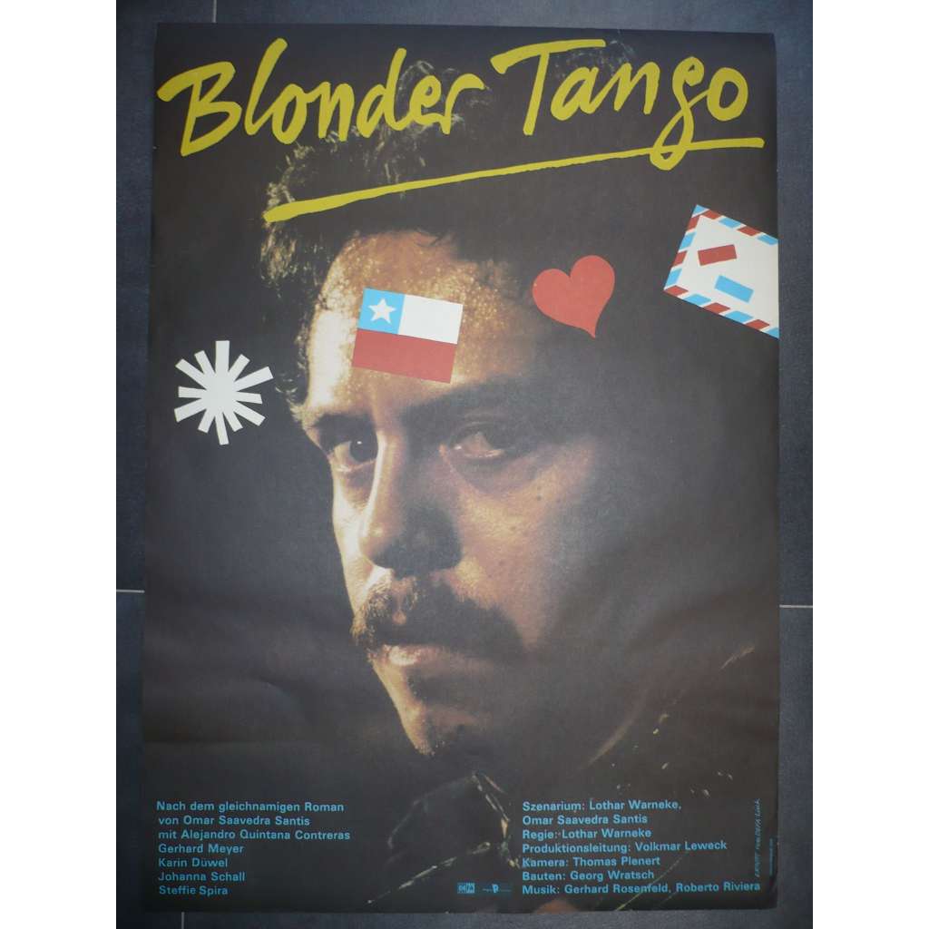 Blonder Tango (filmový plakát, film NDR 1986, režie Lothar Warneke, Hrají: Walfriede Schmitt, Christine Harbort, Ernst Cantzler)