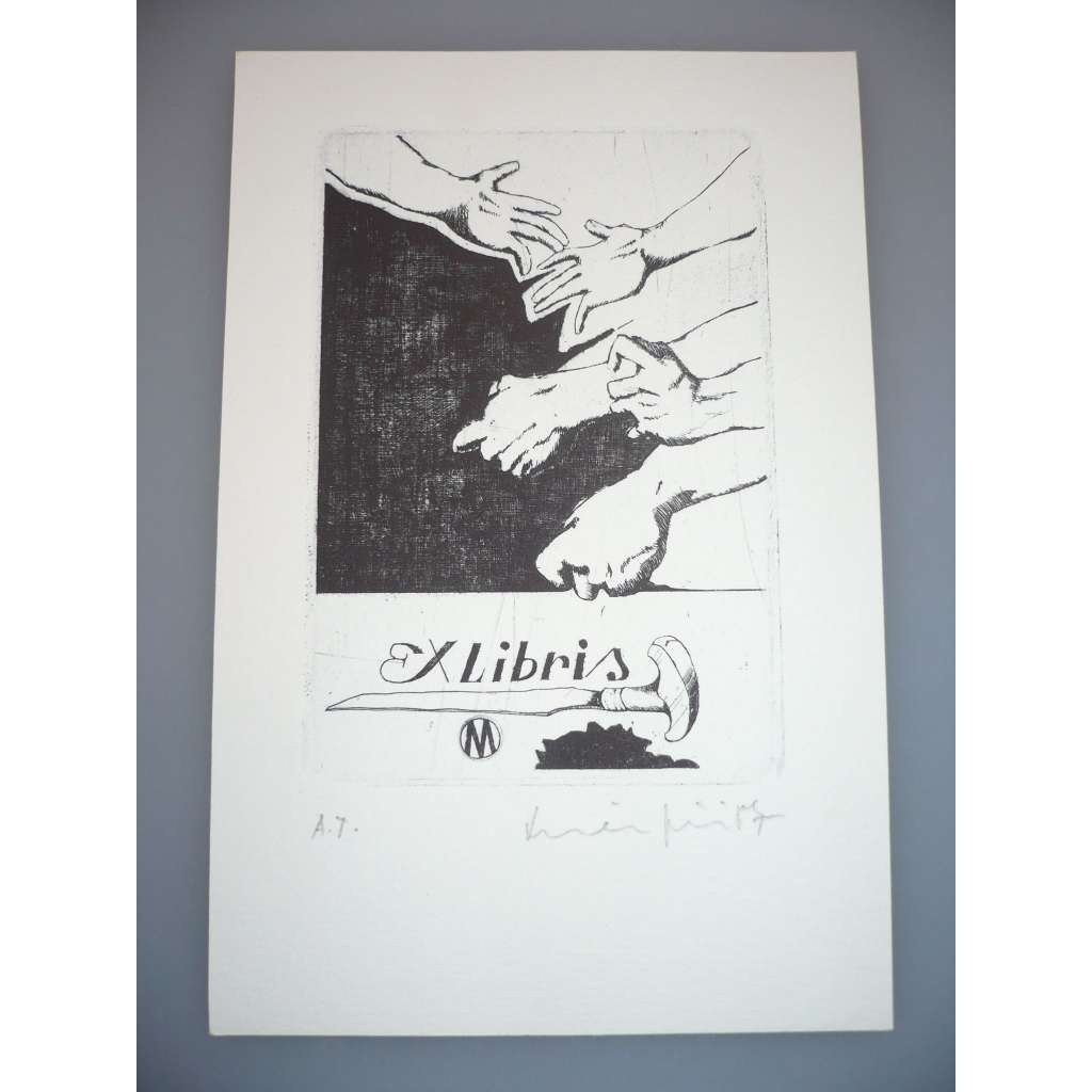 Jiří Mika (1946 - 2012) - EX LIBRIS - Lept, signovaná grafika 1987