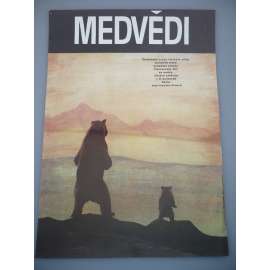 Medvědi (filmový plakát, papírová fotoska, slepka, film Franci 1988, režie Jean-Jacques Annaud, Hrají: medvěd Bart, medvěd Youk, Tchéky Karyo)