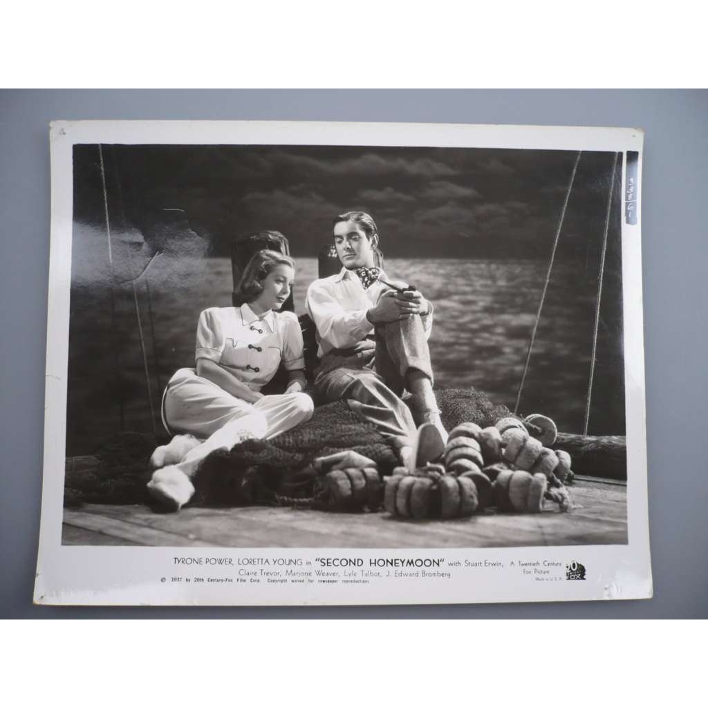 Fotoska - Second Honeymoon (film USA 1937, režie Walter Lang, Hrají: Tyrone Power, Loretta Young, Stuart Erwin) - ORIG. CINEMA-PHOTO