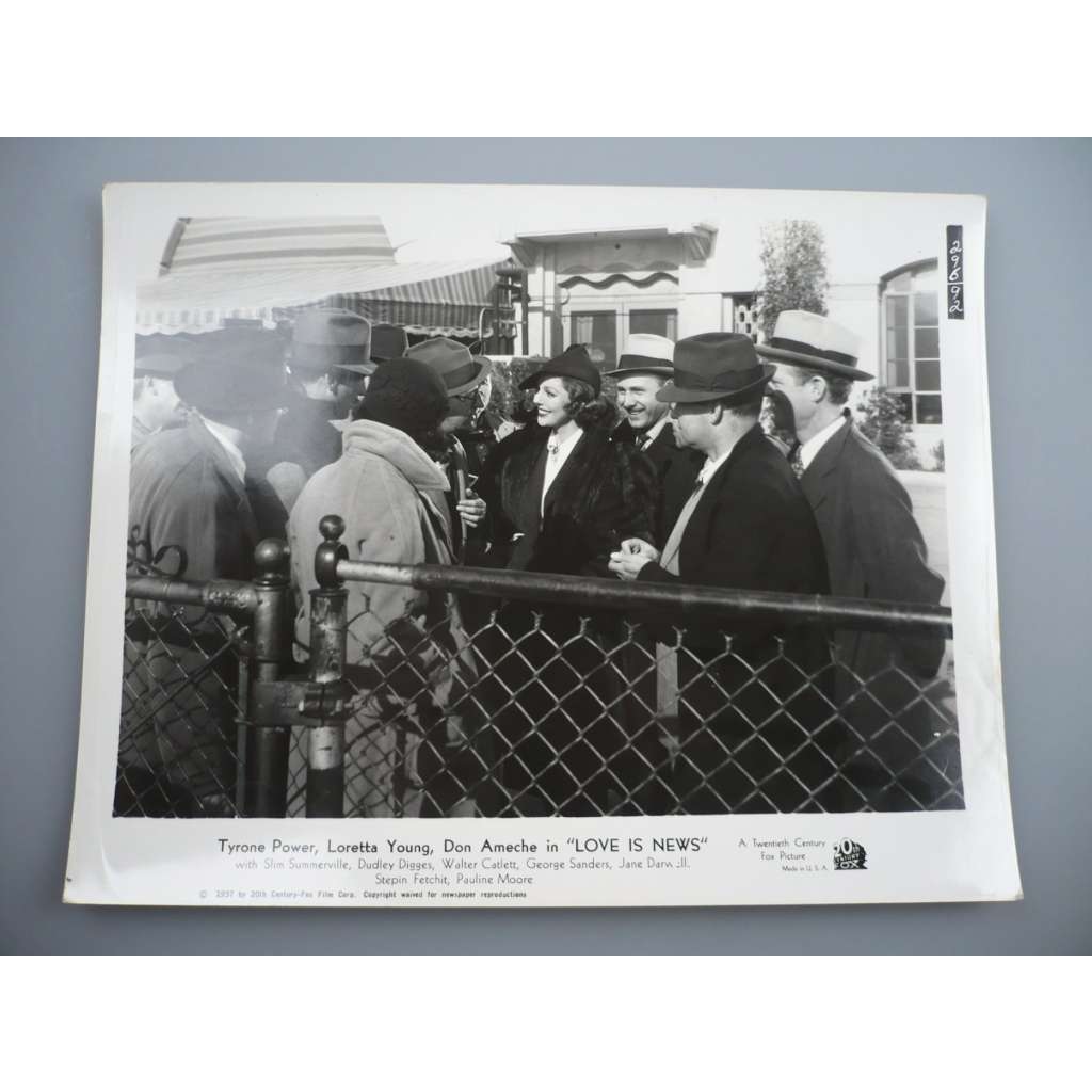 Fotoska - Veřejný ženich (film USA 1937, režie Tay Garnett, Hrají: Tyrone Power, Loretta Young, Don Ameche) - ORIG. CINEMA-PHOTO