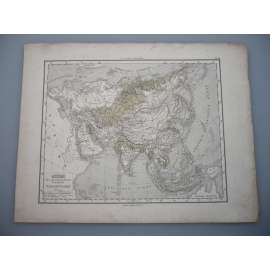 Asie - list z atlasu Sydow s Schul-Atlas - vyd. Justus Perthes Gotha (cca 1880)