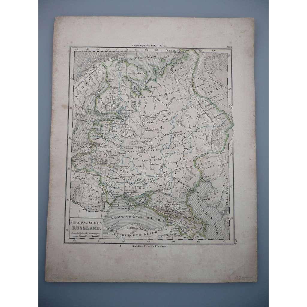 Evropské Rusko - list z atlasu Sydow s Schul-Atlas - vyd. Justus Perthes Gotha (cca 1880)