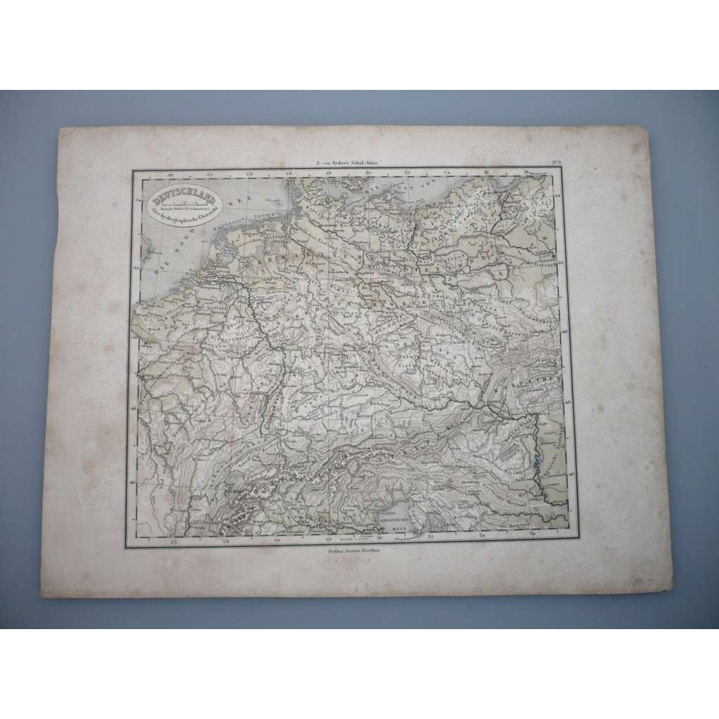 Německo - list z atlasu Sydow s Schul-Atlas - vyd. Justus Perthes Gotha (cca 1880)