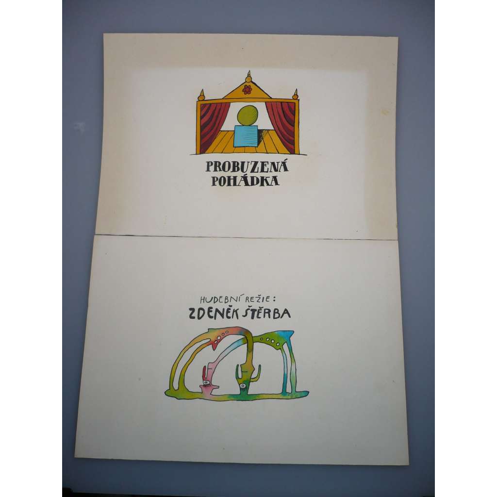 Petr Poš (1944 - 2015) - Kreslený film titulky, 6 listů - Akvarel, grafika 1988