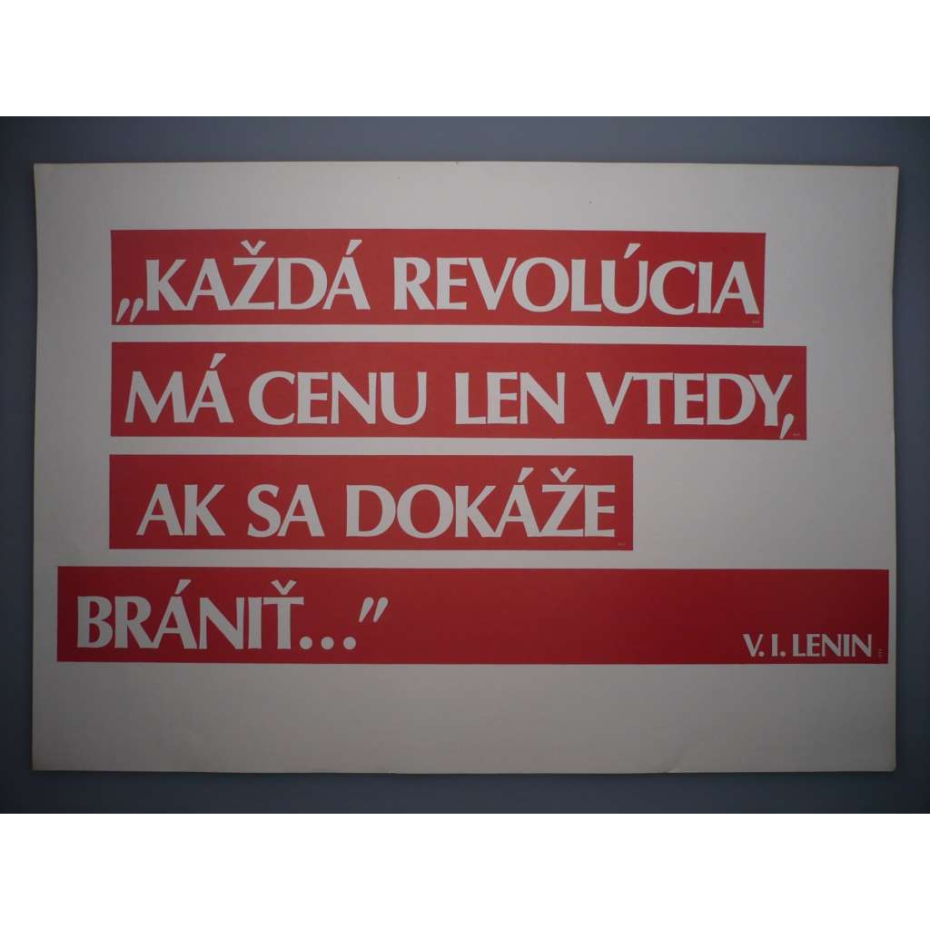 Plakát - Každá revoluce - V. I. Lenin - komunismus, propaganda
