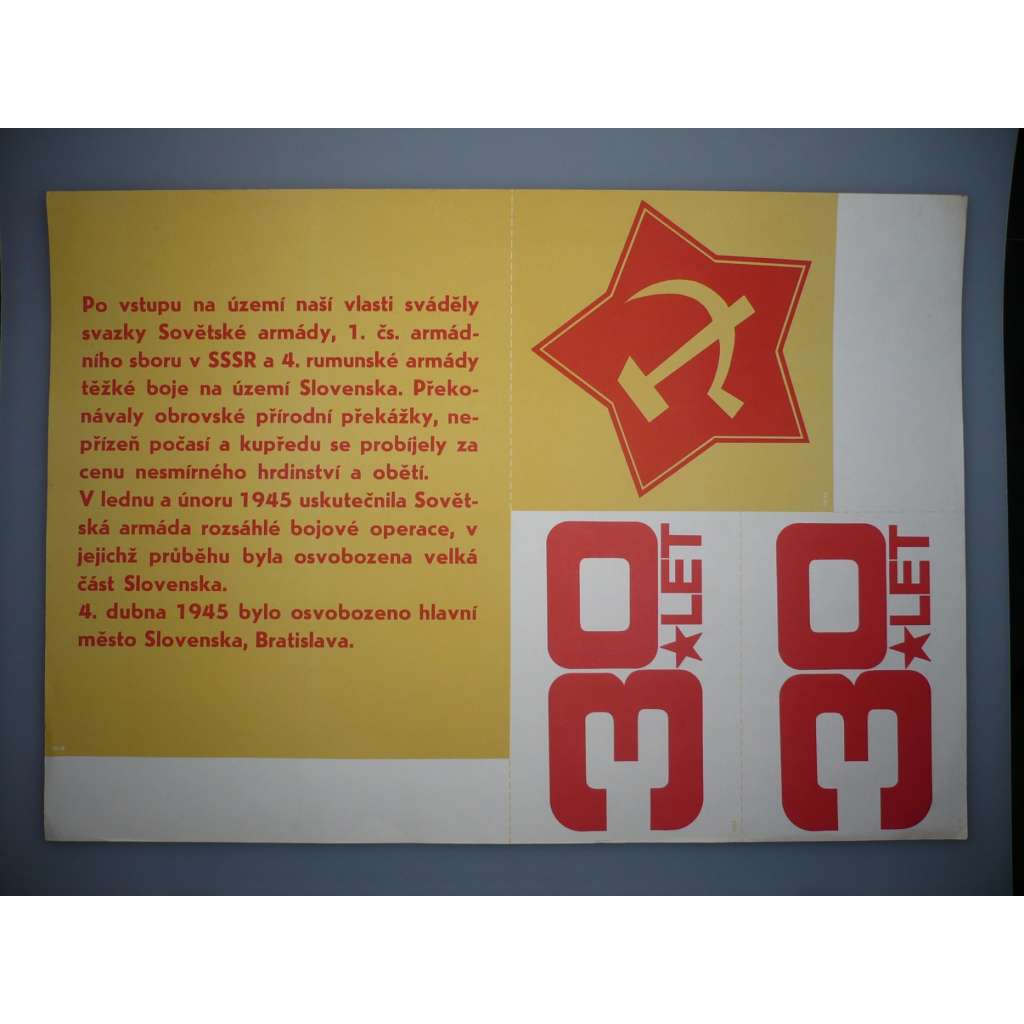 Plakát - 30 let Osvobození, Sovětská armáda - komunismus, propaganda