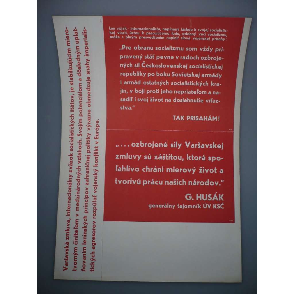 Plakát - Varšavská smlouva, Husák - komunismus, propaganda