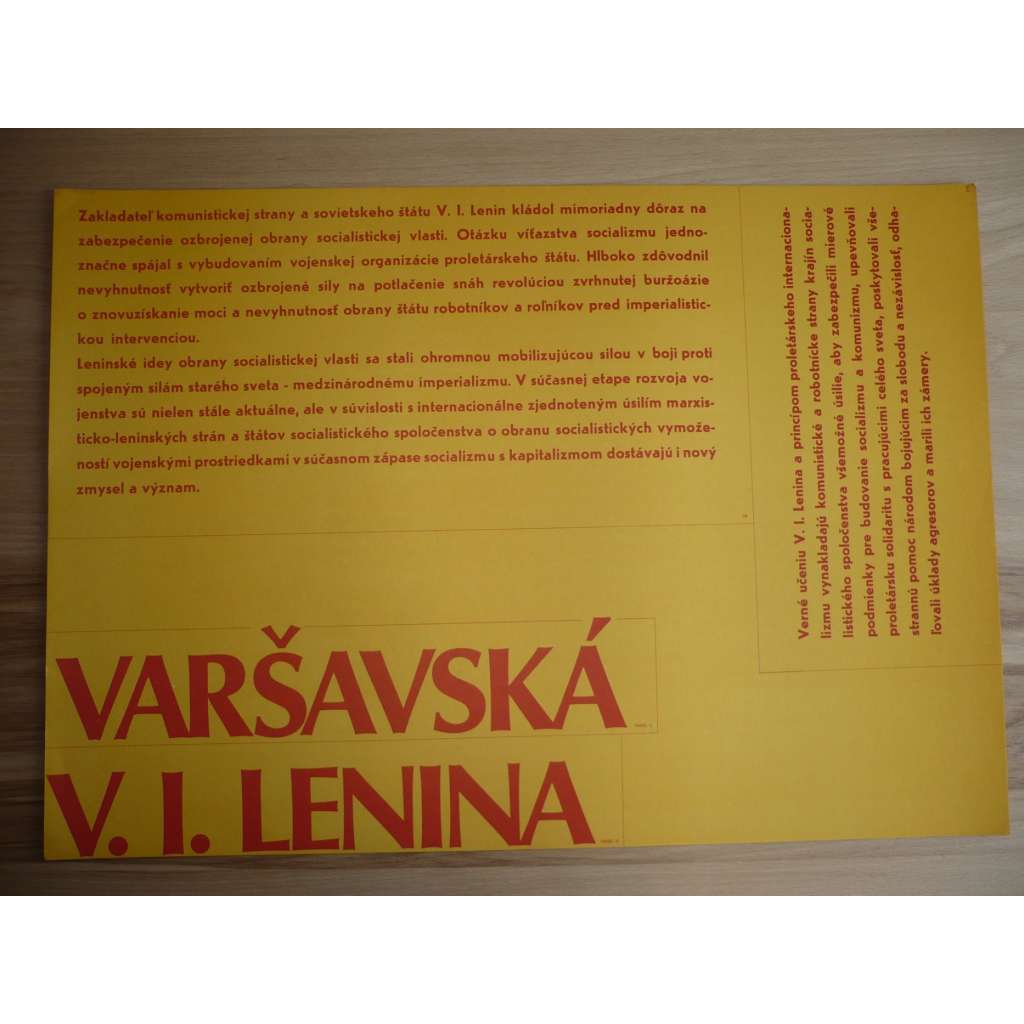 Plakát - Varšavská smlouva, Lenin - komunismus, propaganda