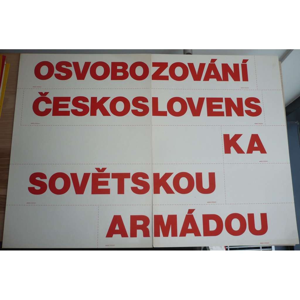 Plakát - Osvobozování Československa sovětskou armádou - komunismus, propaganda