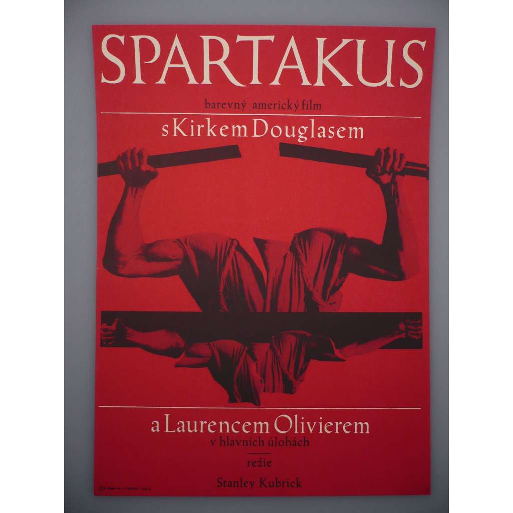 Spartakus (filmový plakát, film USA 1960, režie Stanley Kubrick, Hrají: Kirk Douglas, Laurence Olivier, Jean Simmons)