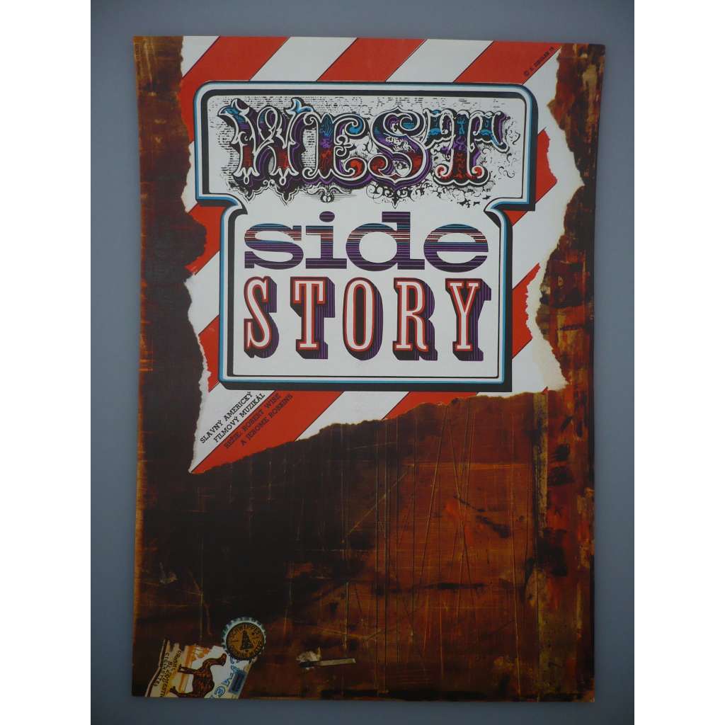 West Side Story (filmový plakát, film USA 1961, režie Robert Wise, Jerome Robbins, Hrají: Natalie Wood, Richard Beymer, Russ Tamblyn)