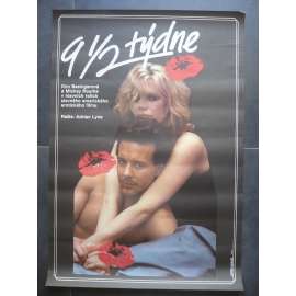 9 a 1/2 týdne (filmový plakát, film USA 1986, režie Adrian Lyne, Hrají: Mickey Rourke, Kim Basinger, Margaret Whitton)