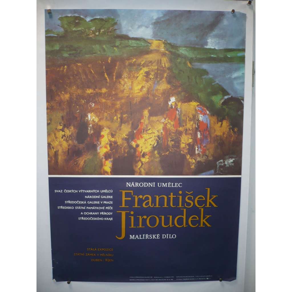 František Jiroudek - Malířské dílo, národní umělec - Národní galerie, stálá expozice Mělník 1980 - plakát