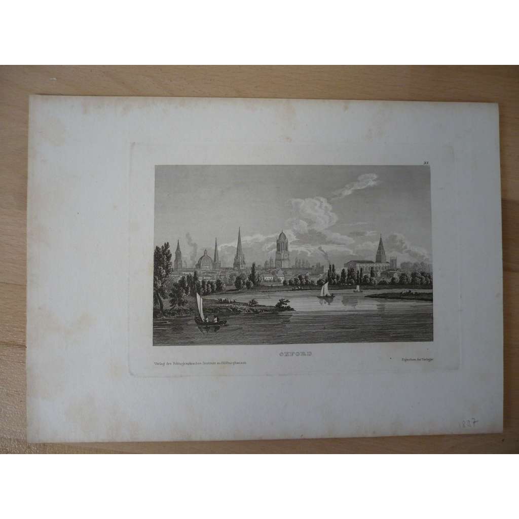 Oxford, Anglie - ocelorytina 1837, grafika, nesignováno