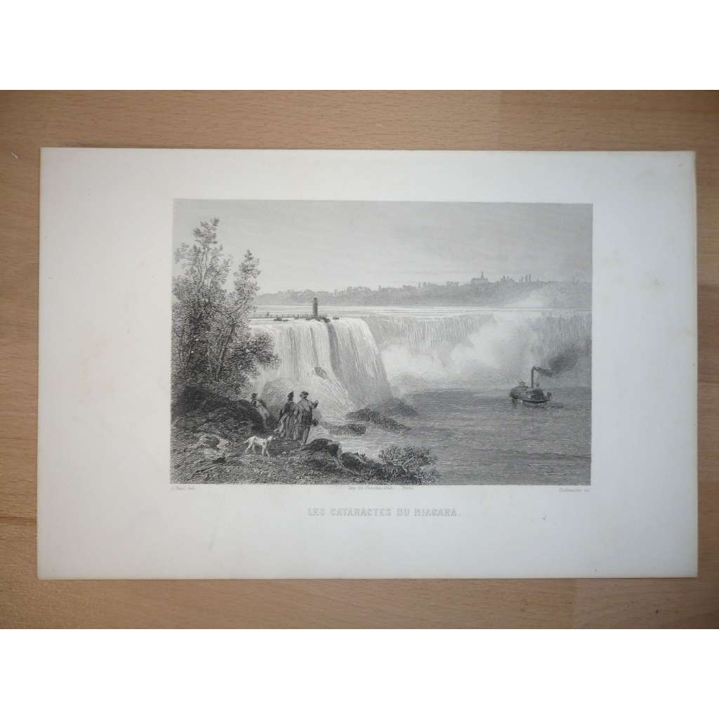 Niagarské vodopády, USA - ocelorytina cca 1850, grafika, nesignováno