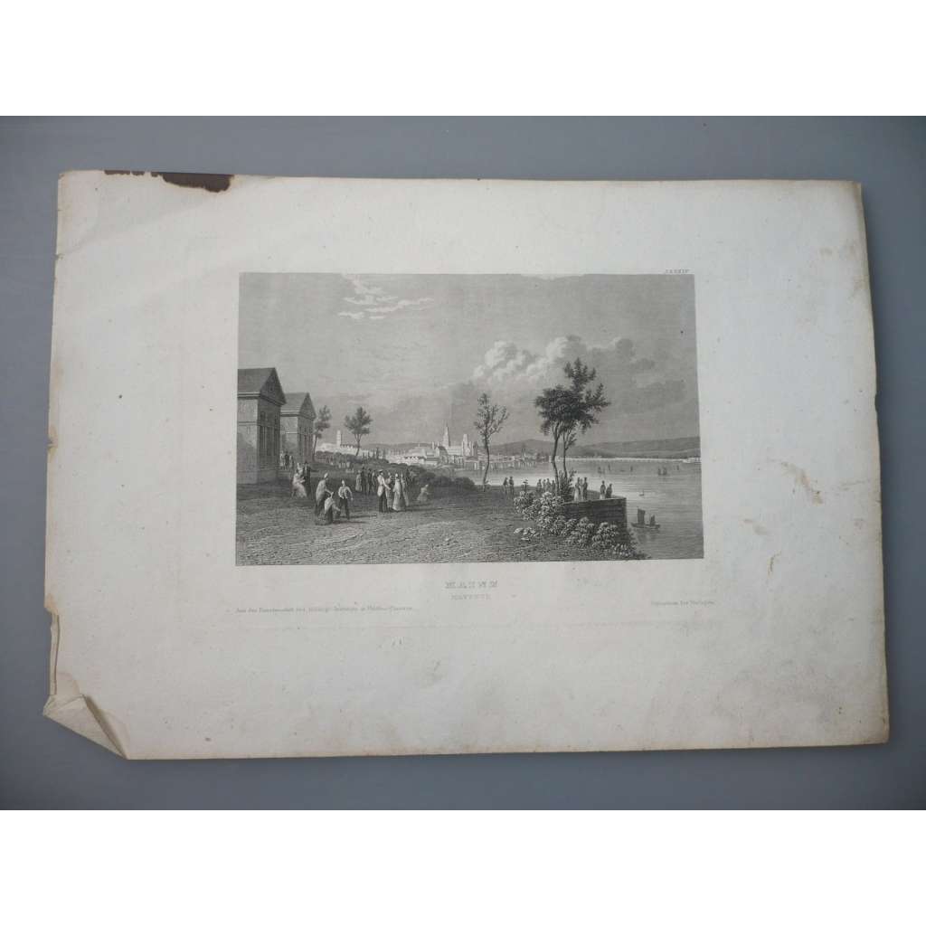 Mohuč [Mainz], Německo - oceloryt cca 1850, grafika, nesignováno