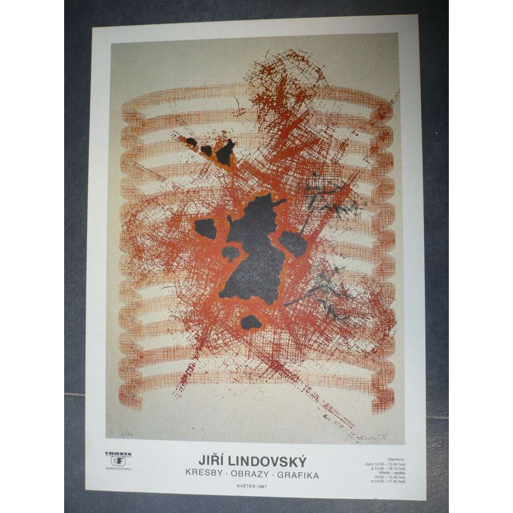 Jiří Lindovský - kresby, obrazy, grafika, květen 1987 - plakát, obrazy, výstava