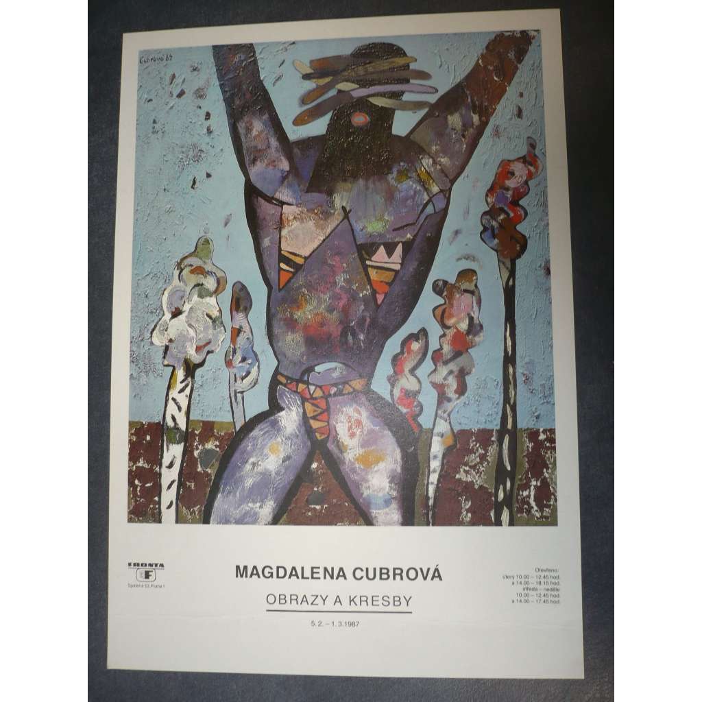 Magdalena Cubrová - obrazy, kresby, 1987- plakát, výstava