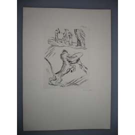 Jan Konůpek (1883 - 1950) - Theseus a Minotaurus - mědiryt, grafika, signováno