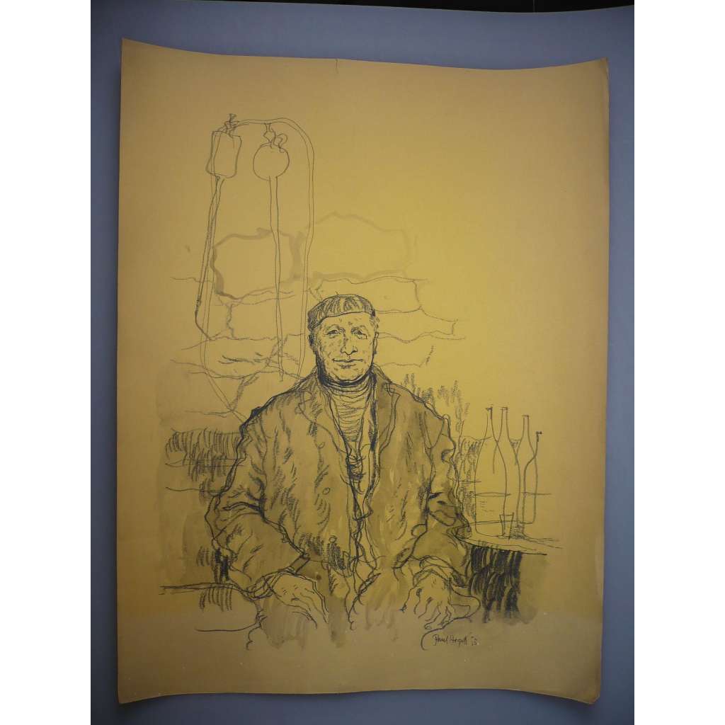 Paul Hogarth (1917 - 2001) - Mikulov a jeho víno - litografie 1953, grafika, signováno