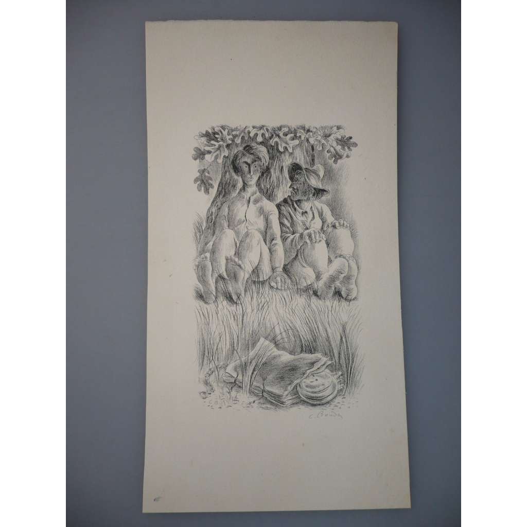 Cyril Bouda (1901 - 1947) - Tuláci - litografie, grafika, signováno
