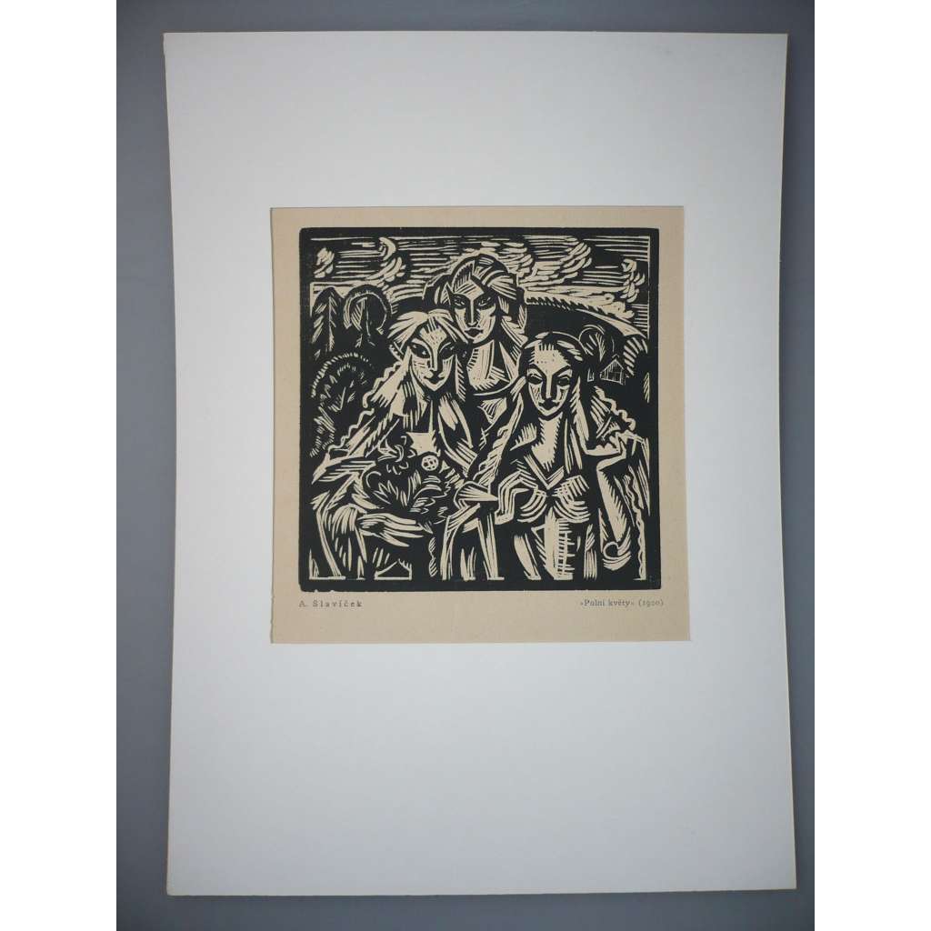Antonín Slavíček (1895 - 1938) - Polní květiny - dřevoryt 1920, grafika, nesignováno