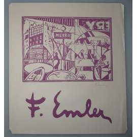 František Emler (1912 - 1992) - Paříž - linoryt 1948, grafika, signováno