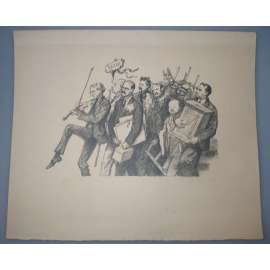 Hugo Boettinger (1880 - 1934) - Hollar se stěhuje - litografie 1928, grafika, signováno