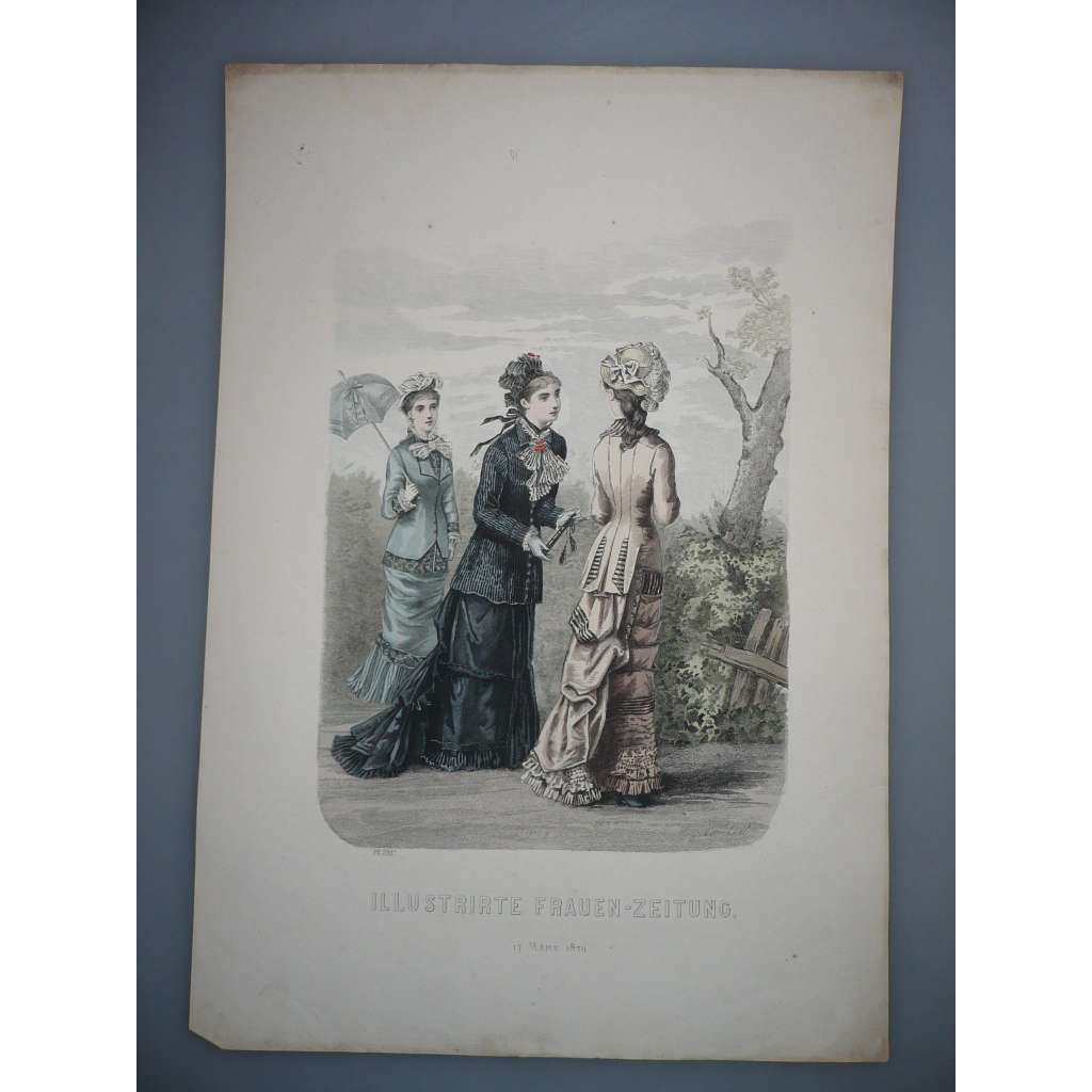Móda - návrhy šatů [oblečení] - předchůdce Burdy [Burda] - oceloryt cca 1880, grafika, nesignováno