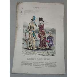 Biedermeier 1881 [móda, oblečení, ženy] - kolorovaná litografie cca 1850, grafika, nesignováno