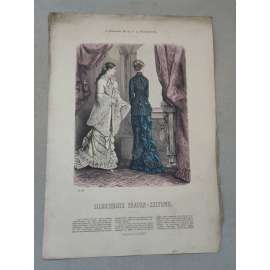 Biedermeier 1882 [móda, oblečení, ženy] - kolorovaná litografie cca 1850, grafika, nesignováno