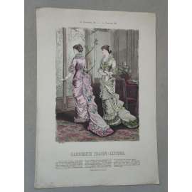 Biedermeier 1881 [móda, oblečení, ženy] - kolorovaná litografie cca 1850, grafika, nesignováno