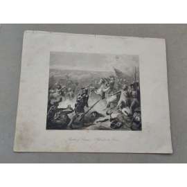 Jean Baptiste Mauzaisse - General Jourdan v bitvě U Fleurus (revoluční války, Francie) - rytina 1850, grafika, nesignováno