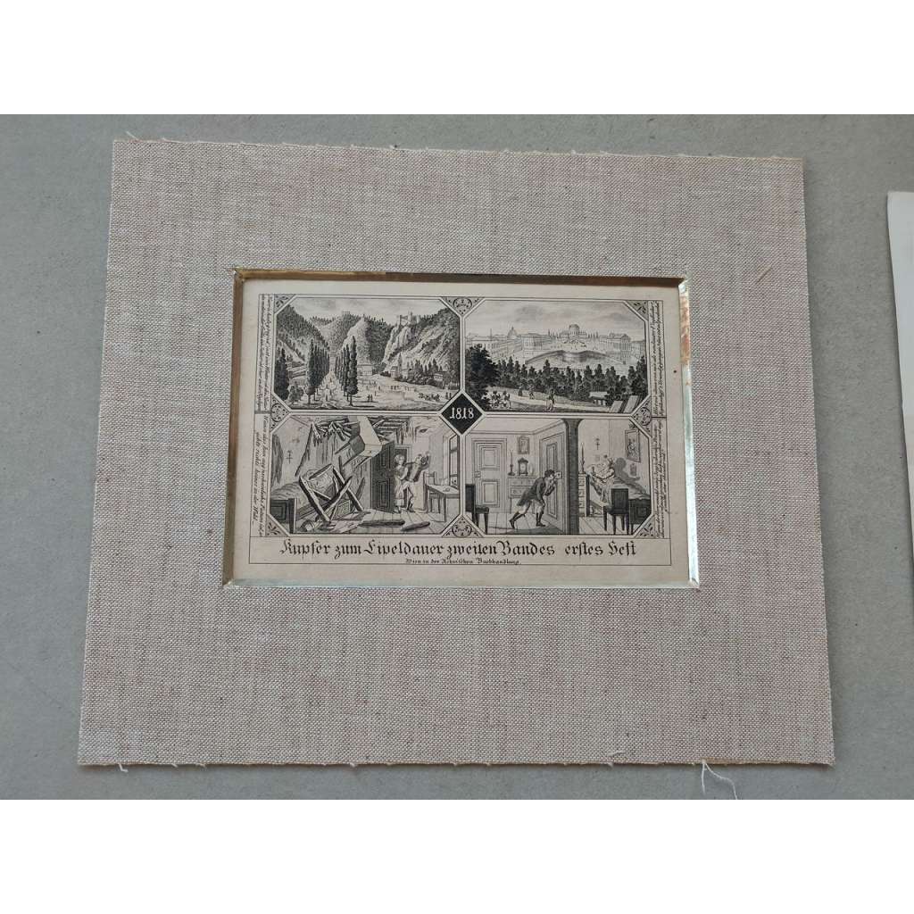 Franz X. Gewey - List z cyklu Eipeldaverových humorných rytin - rytina 1813 - 1818, grafika, nesignováno