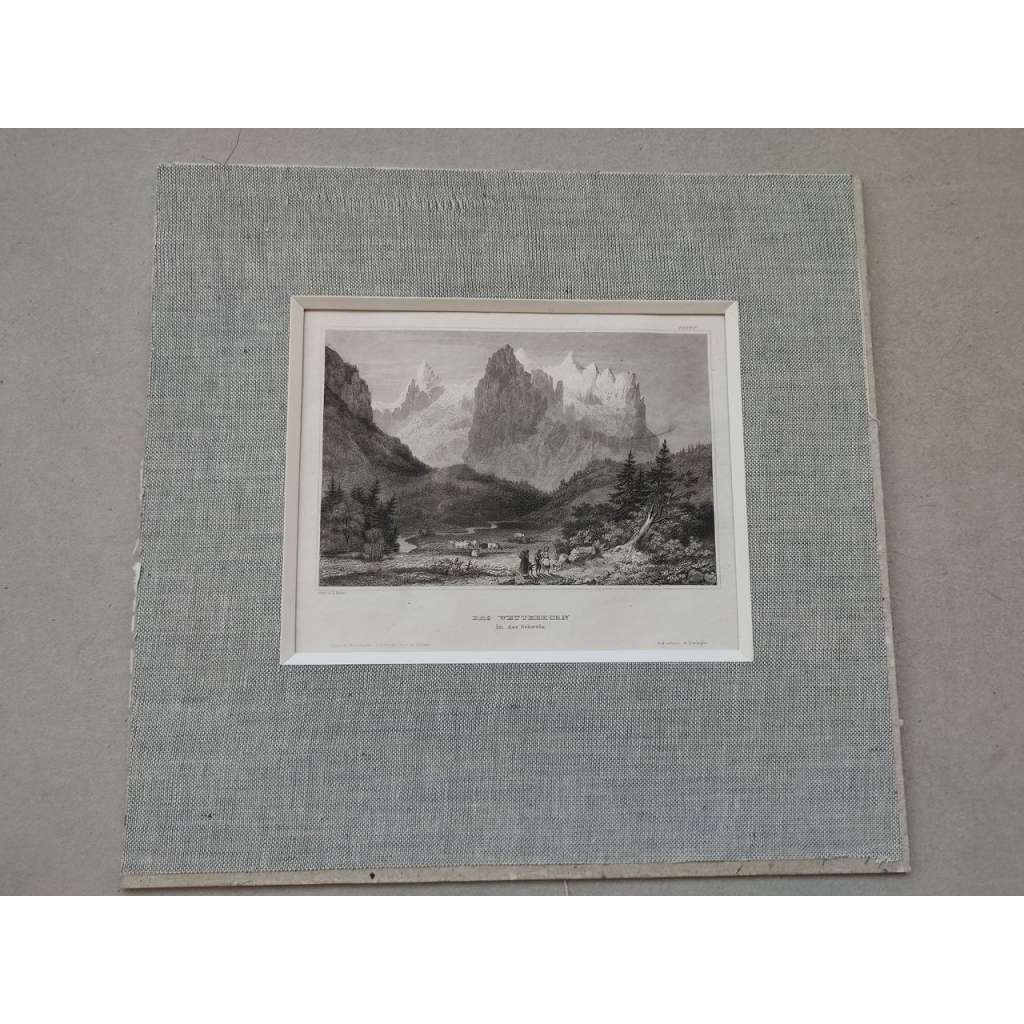 C. Reiss - Witterhorn (Alpy, Švýcarsko) - rytina cca 1850, grafika, nesignováno
