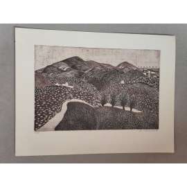Hana Kölblová - Krajina - lept, grafika, signováno