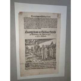 Písmo - Evangelium Sv. Jana - dřevořez 18 století, grafika, nesignováno