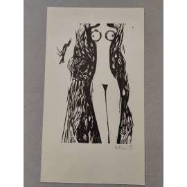 Jiří Hadlač (1927 - 1991) - Dívčí akt - linoryt 1959, grafika, signováno