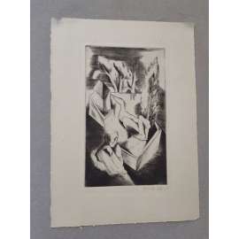 Bohuslav Kutil (1907 - 1982) - Z cyklu: Z mého Polabí - suchá jehla 1935, grafika, signováno