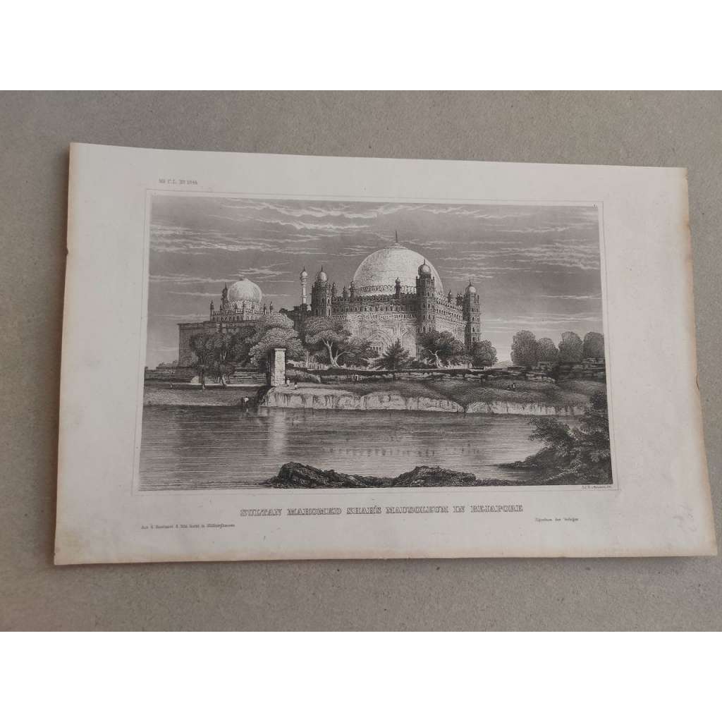 Meyer - Indie, Bijapur mausoleum - oceloryt 1850, grafika, nesignováno
