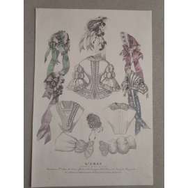 L´Iris, Paříž - Návrhy módy - mědiryt cca 1860, grafika, nesignováno