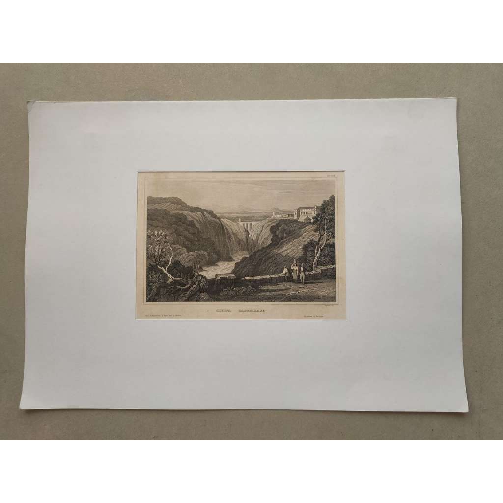 Meyer - Civita Castellana - Provincie Viterbo, Itálie - oceloryt 1850, grafika, nesignováno