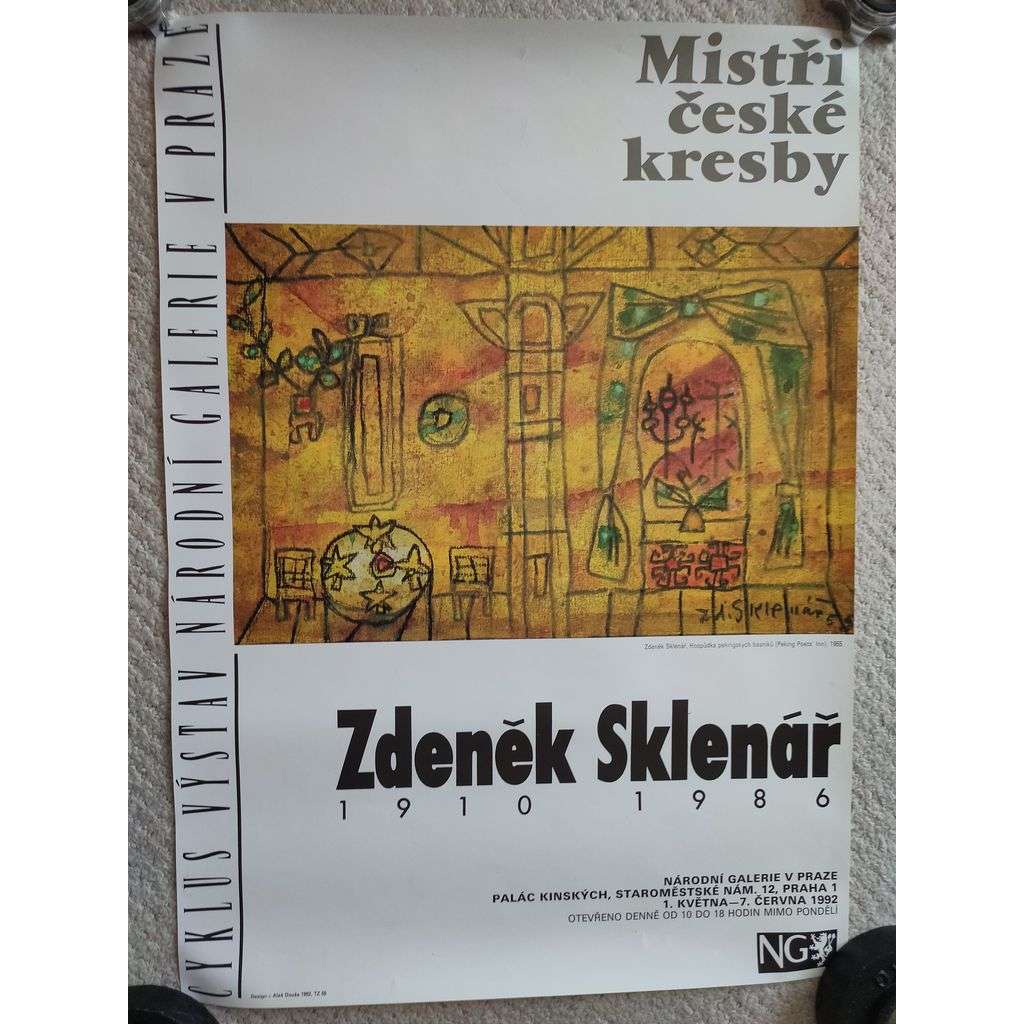 Mistři české kresby - Zdeněk Sklenář (1910 - 1986) - Národní galerie v Praze - výstava umění 1992 - plakát