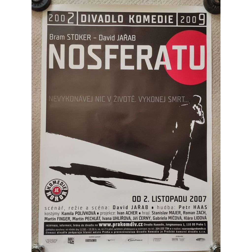 Nosferatu - Bram Stoker, David Jařáb - Divadlo Komedie 2002, 2009 - reklamní plakát 2007